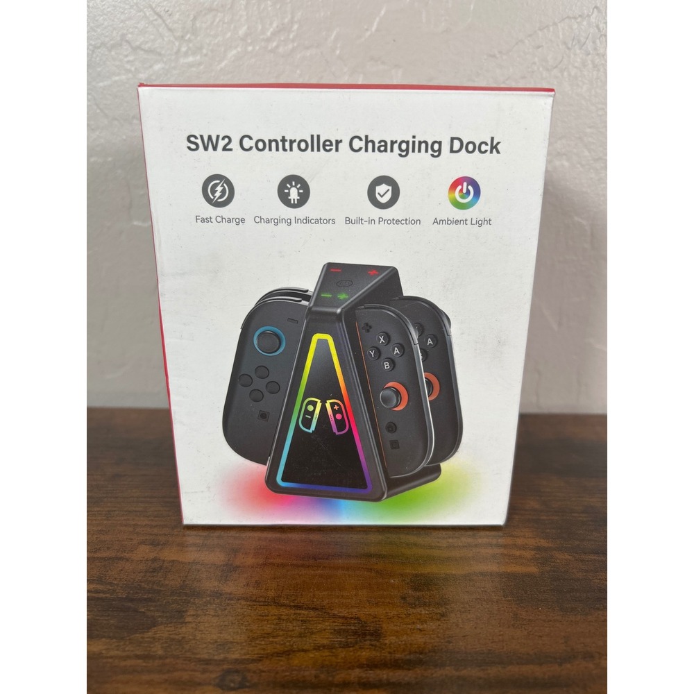 SW2 Controller Charging Dock RGB LED Fast‎ Charger Station Black VG-SW217 NEW